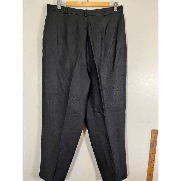 Talbots Irish Linen Neutral Pant Black 14P Classic Chic Work Wear Preppy Office - Picture 7 of 10